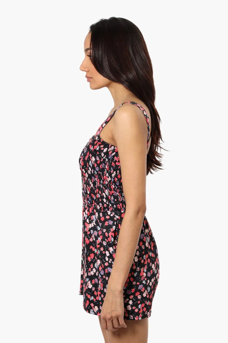 Magazine Floral Smocked Top Romper - Black sold by Fairweather product image thumbnail 3