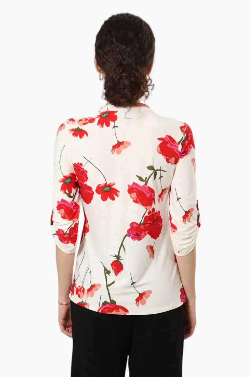 Beechers Brook Floral Zip Front Shirt - Cream sold by Fairweather product image thumbnail 4