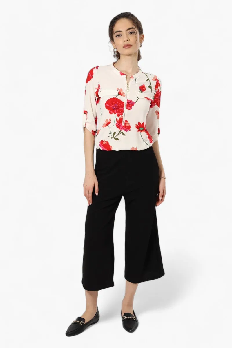 Beechers Brook Floral Zip Front Shirt - Cream sold by Fairweather product image thumbnail 2