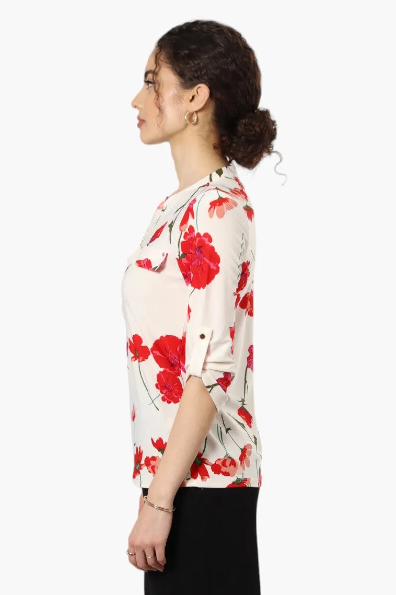 Beechers Brook Floral Zip Front Shirt - Cream sold by Fairweather product image thumbnail 3
