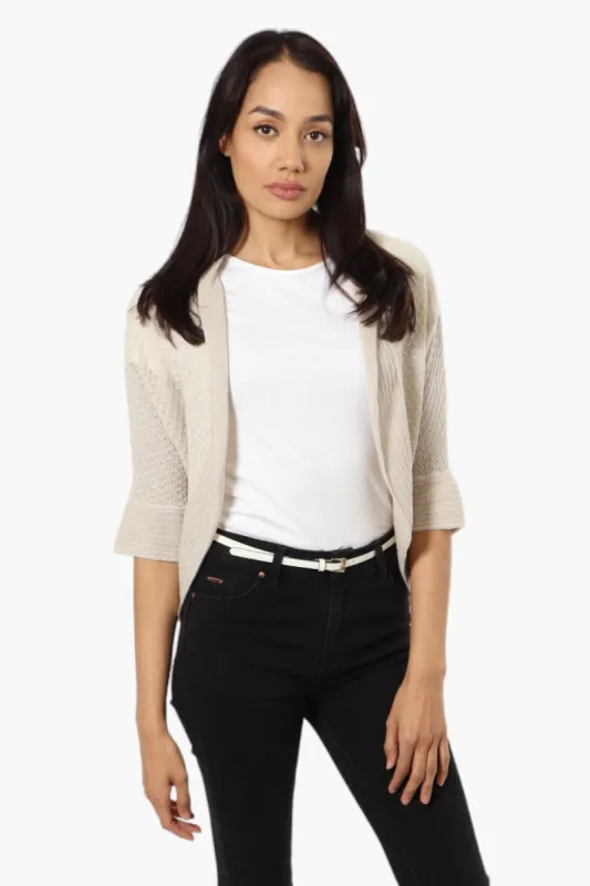 Impress 3/4 Sleeve Shrug Cardigan - Cream sold by Fairweather