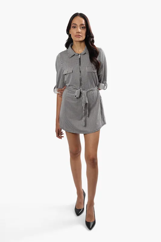 Beechers Brook Striped Flap Pocket Day Dress - Navy sold by Fairweather