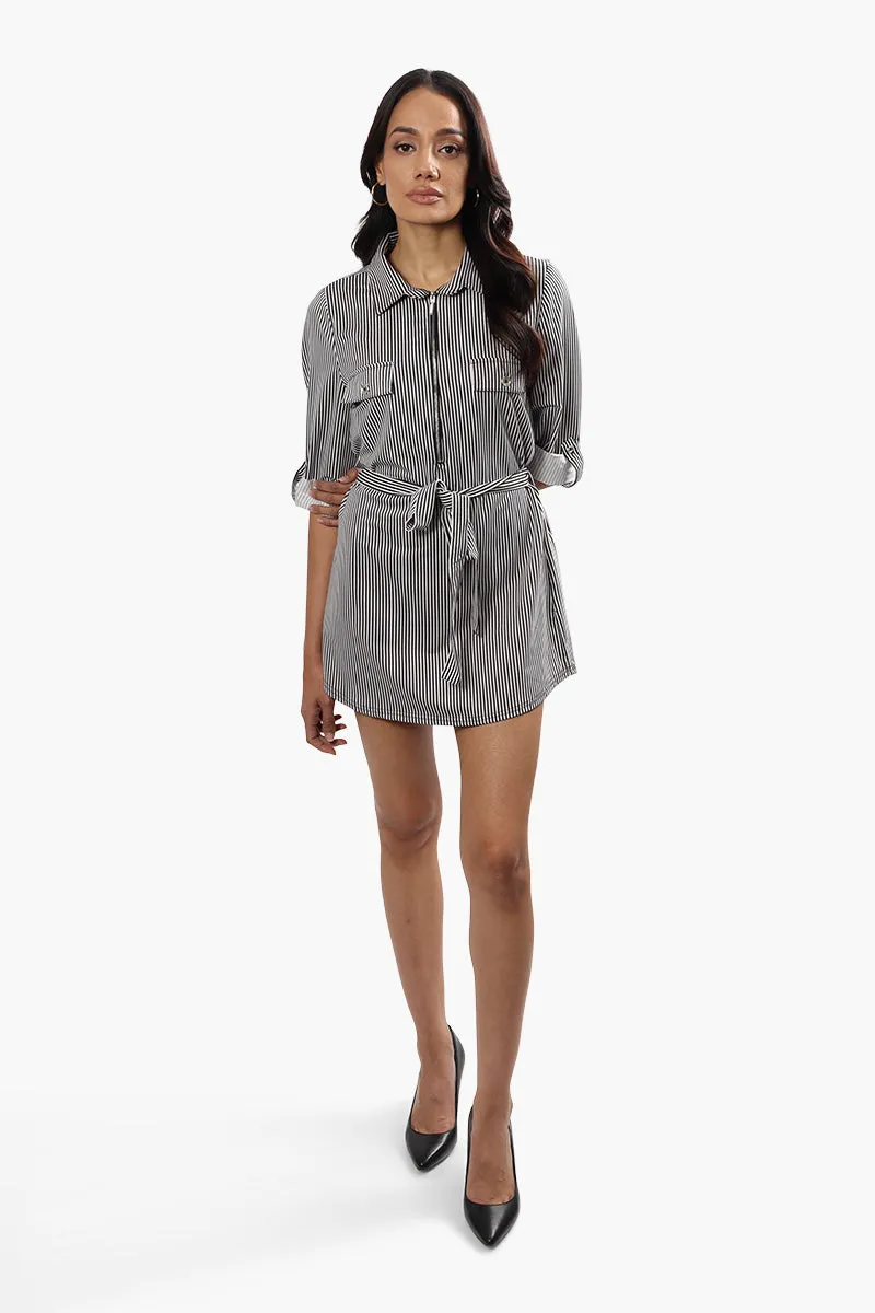 Beechers Brook Striped Flap Pocket Day Dress - Navy sold by Fairweather