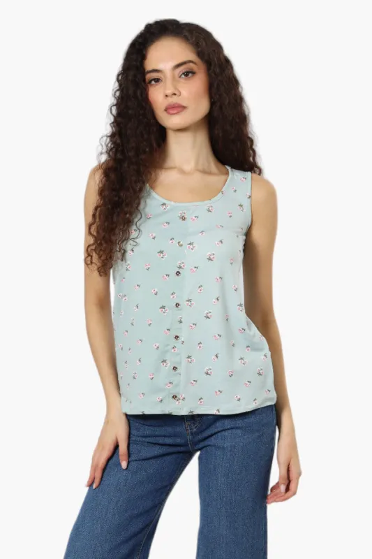 Majora Floral Sleeveless Tank Top - Mint sold by Fairweather