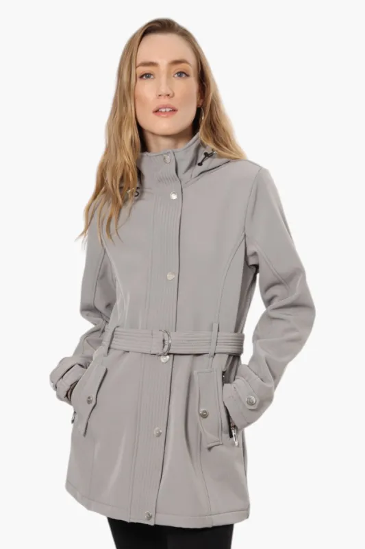 Canada Weather Gear Belted Front Button Lightweight Jacket - Grey sold by Fairweather