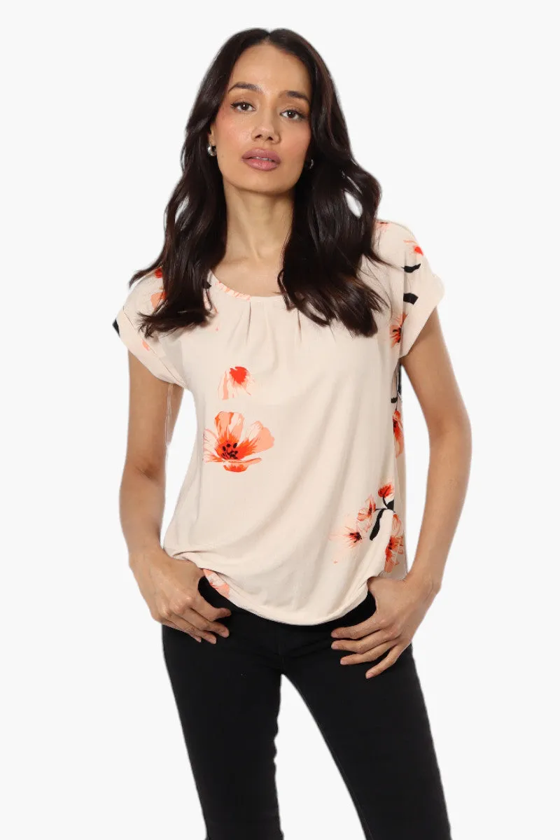 Beechers Brook Floral Cap Sleeve Blouse - Peach sold by Fairweather