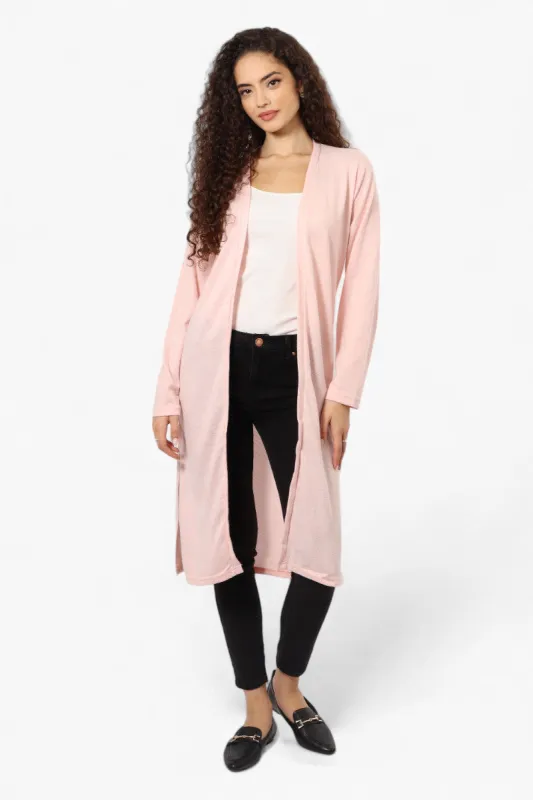 Runaway Bay Long Sleeve Side Slit Duster Cardigan - Pink sold by Fairweather