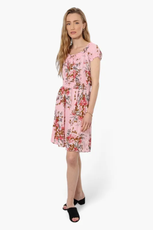 Impress Polka Dot Cap Sleeve Day Dress - Pink sold by Fairweather