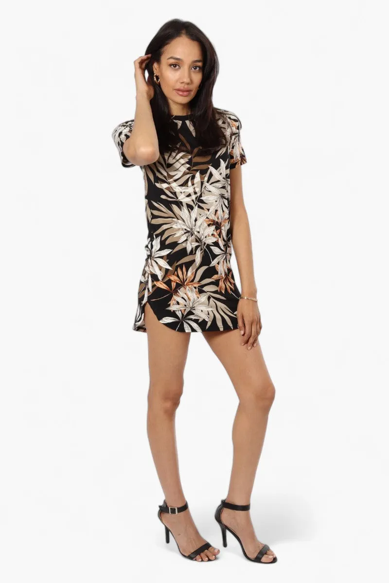 International INC Company Patterned Cap Sleeve Short Day Dress - Black sold by Fairweather product image thumbnail 2