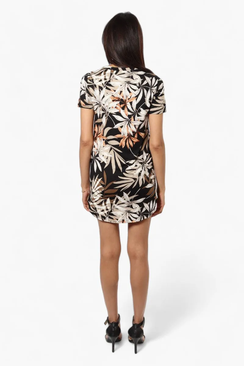 International INC Company Patterned Cap Sleeve Short Day Dress - Black sold by Fairweather product image thumbnail 4