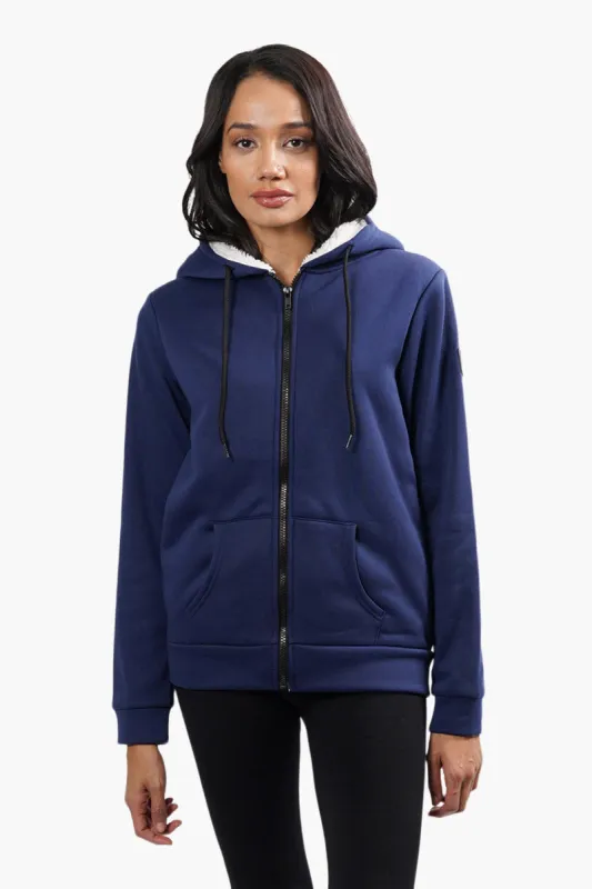Fahrenheit Sherpa Lined Front Zip Hoodie - Navy sold by Fairweather