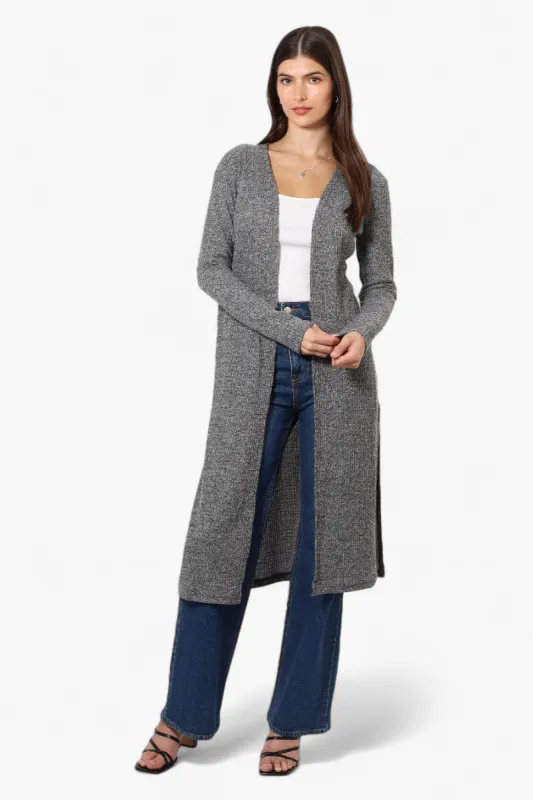 International INC Company Long Sleeve Side Slit Wrap Cardigan - Grey sold by Fairweather