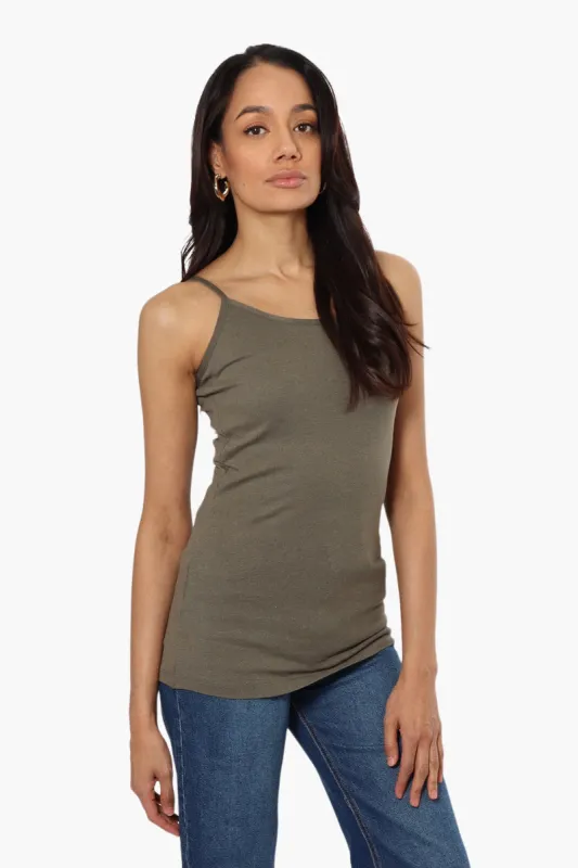 Majora Solid Basic Cami Tank Top - Olive sold by Fairweather