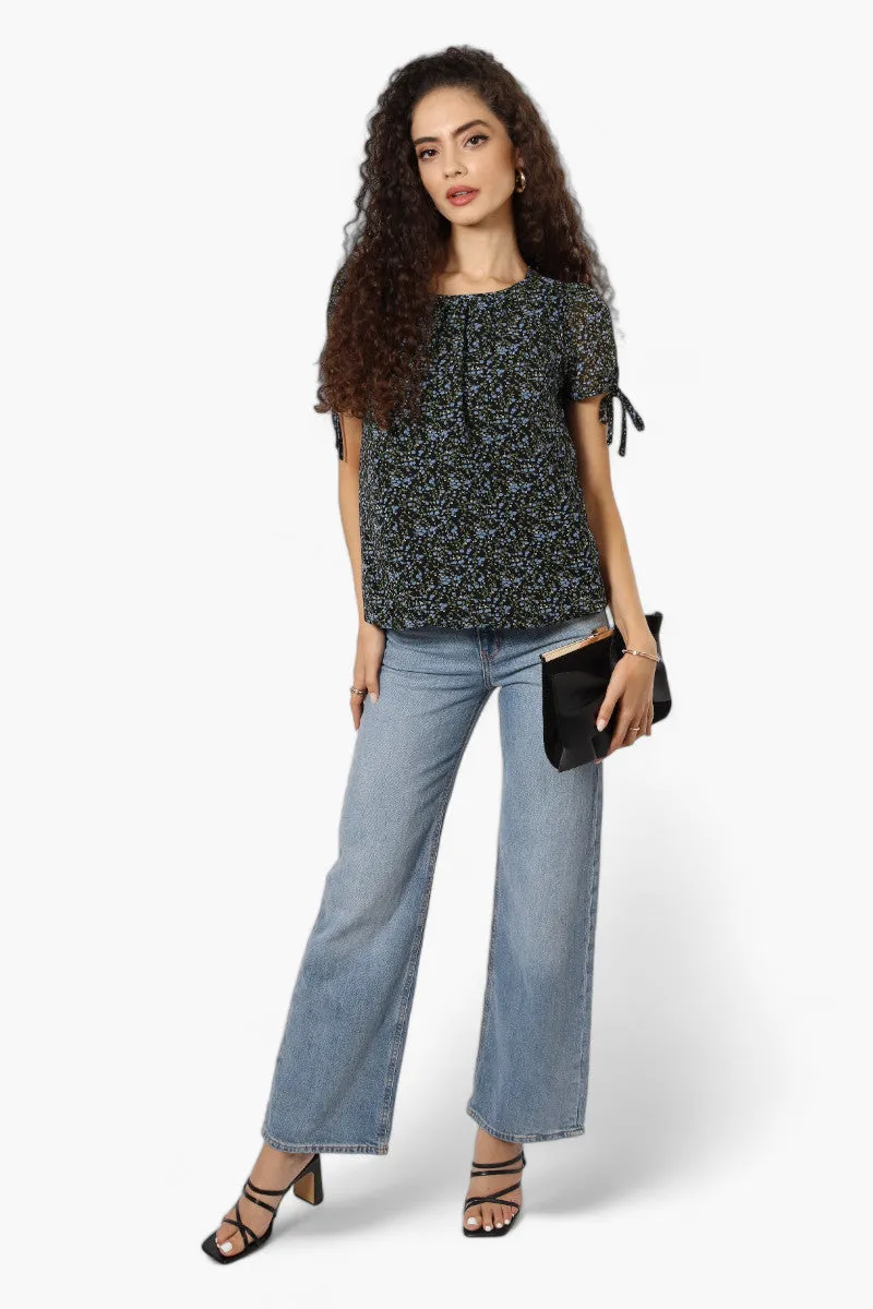 Limite Floral Tie Sleeve Blouse - Black sold by Fairweather product image thumbnail 2