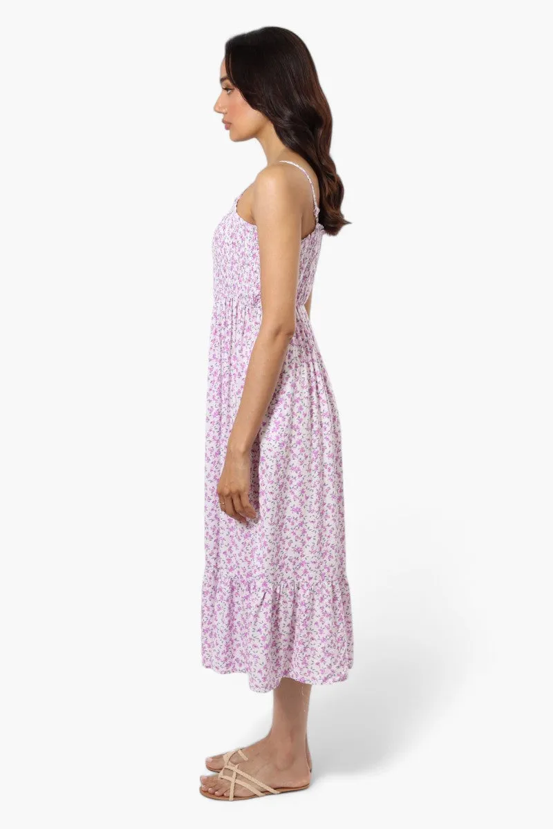 Limite Floral Smocked Top Maxi Dress - Purple sold by Fairweather product image thumbnail 3