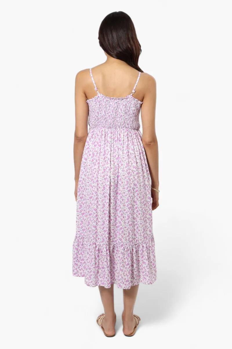 Limite Floral Smocked Top Maxi Dress - Purple sold by Fairweather product image thumbnail 4