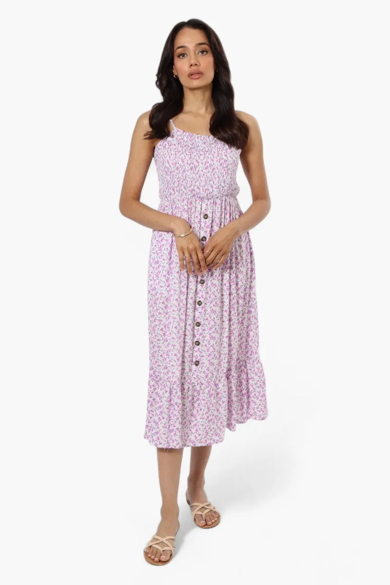 Limite Floral Smocked Top Maxi Dress - Purple sold by Fairweather product image thumbnail 2
