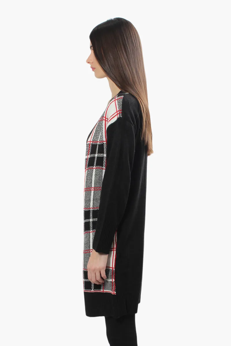 Canada Weather Gear Plaid Open Cardigan - Black sold by Fairweather product image thumbnail 3