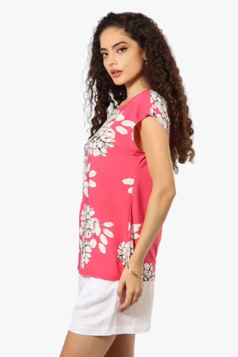 Impress Floral Cap Sleeve Tee - Pink sold by Fairweather product image thumbnail 3