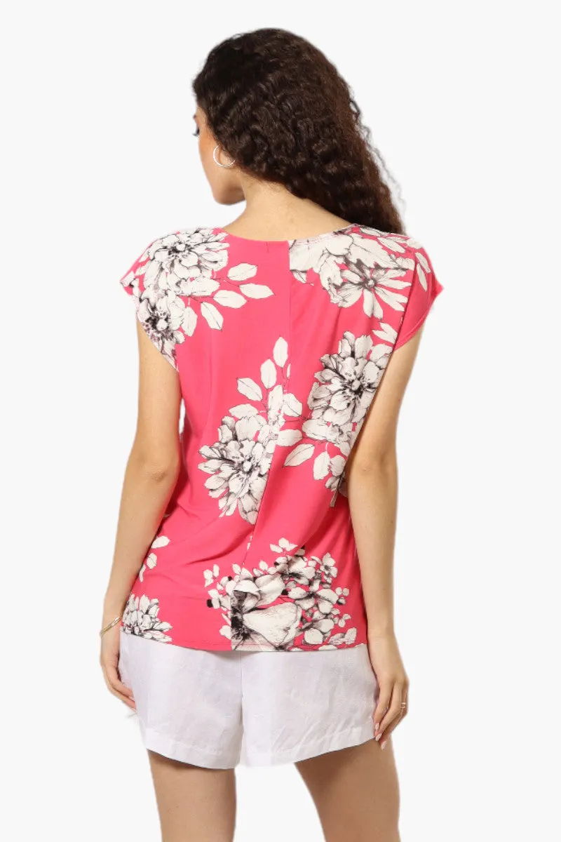 Impress Floral Cap Sleeve Tee - Pink sold by Fairweather product image thumbnail 4