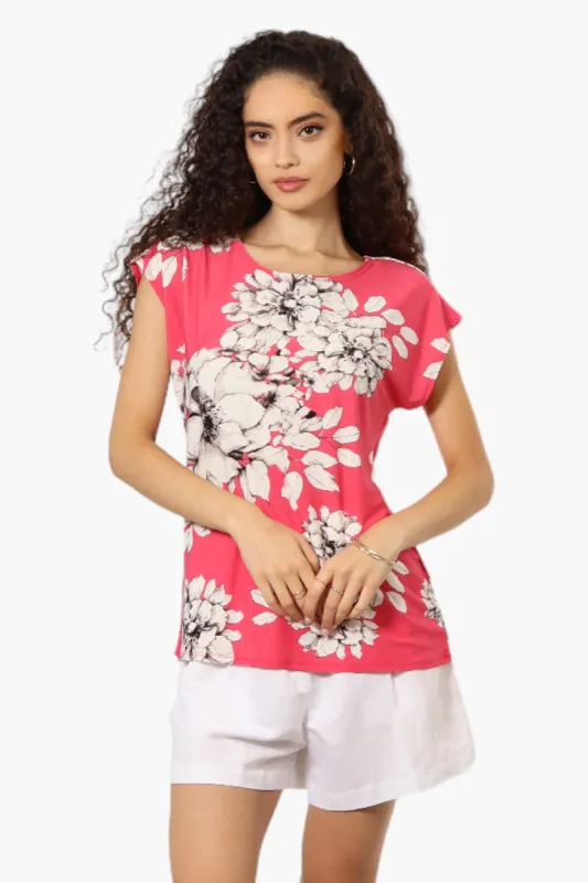 Impress Floral Cap Sleeve Tee - Pink sold by Fairweather