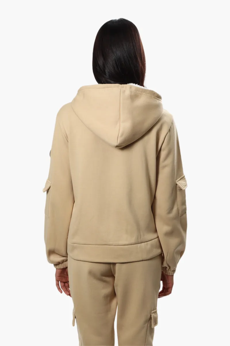Canada Weather Gear Pocket Sleeve Sherpa Hoodie - Beige sold by Fairweather product image thumbnail 4