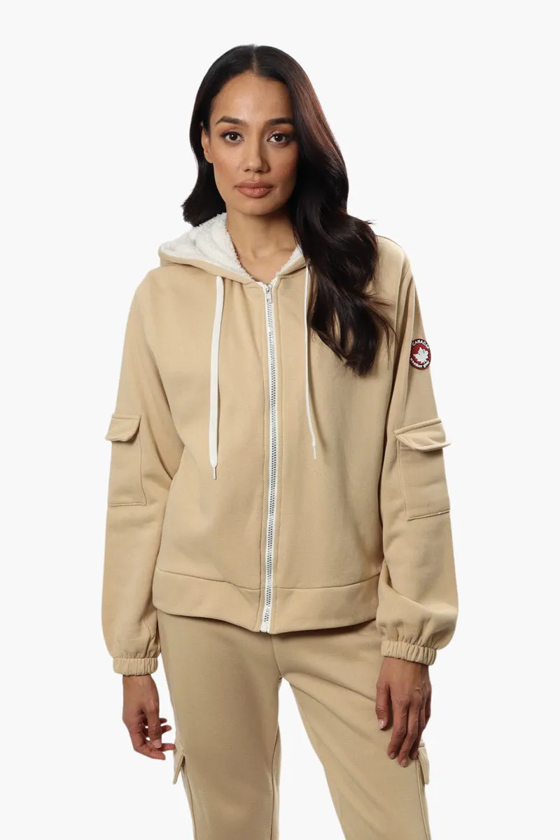 Canada Weather Gear Pocket Sleeve Sherpa Hoodie - Beige sold by Fairweather