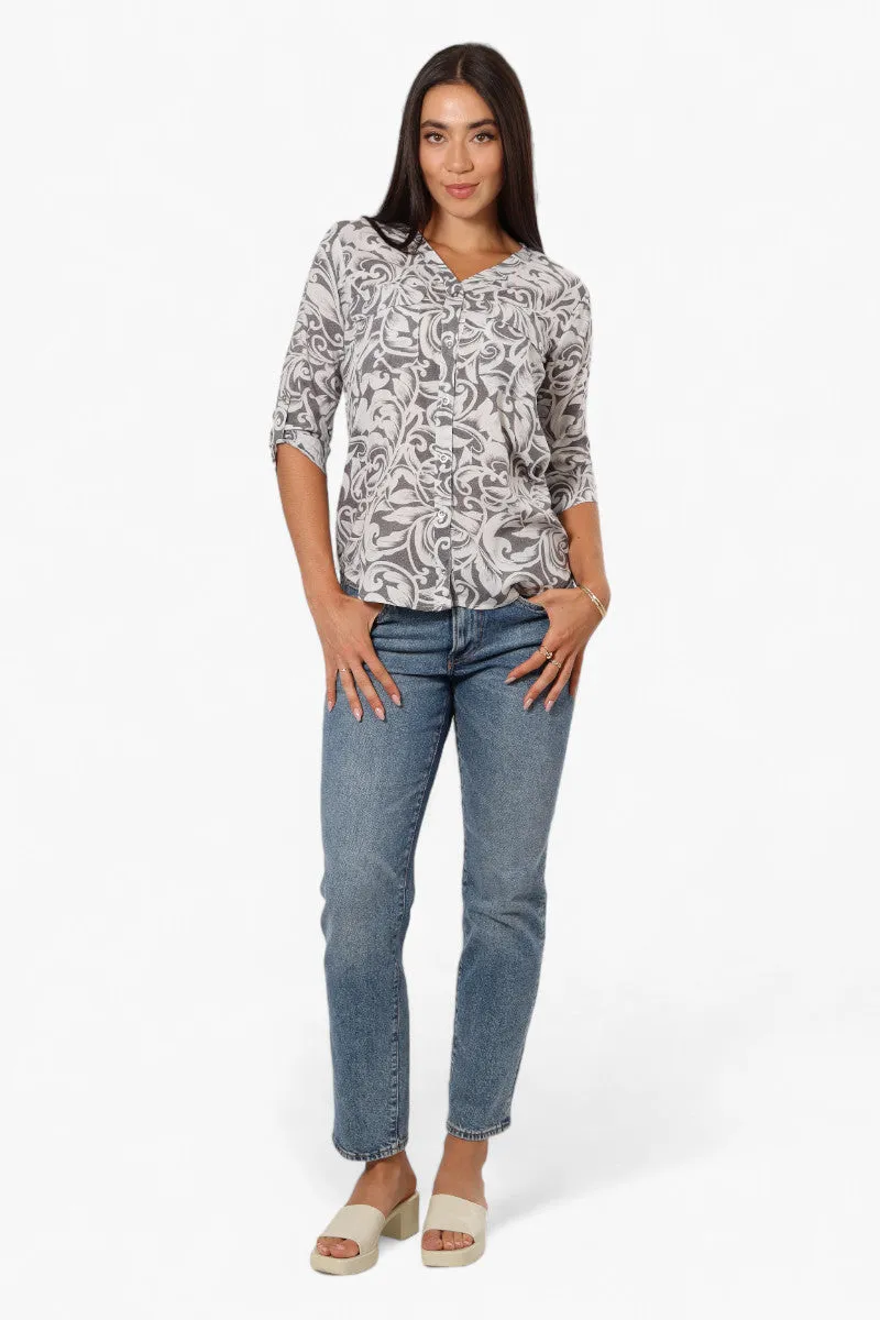 Beechers Brook Patterned Roll Up Sleeve Shirt - Grey sold by Fairweather product image thumbnail 2