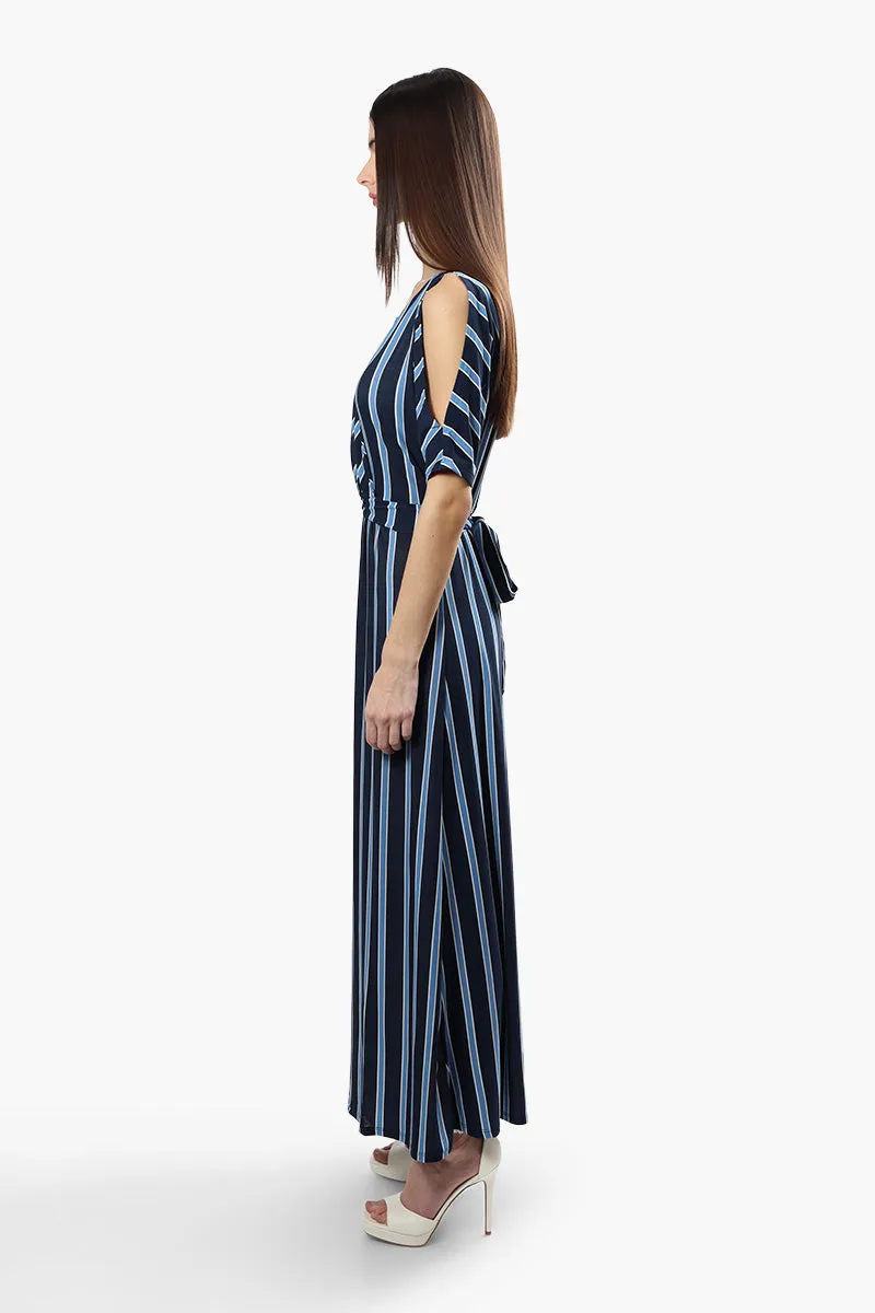 Beechers Brook Striped Crossover Maxi Dress - Navy sold by Fairweather product image thumbnail 3