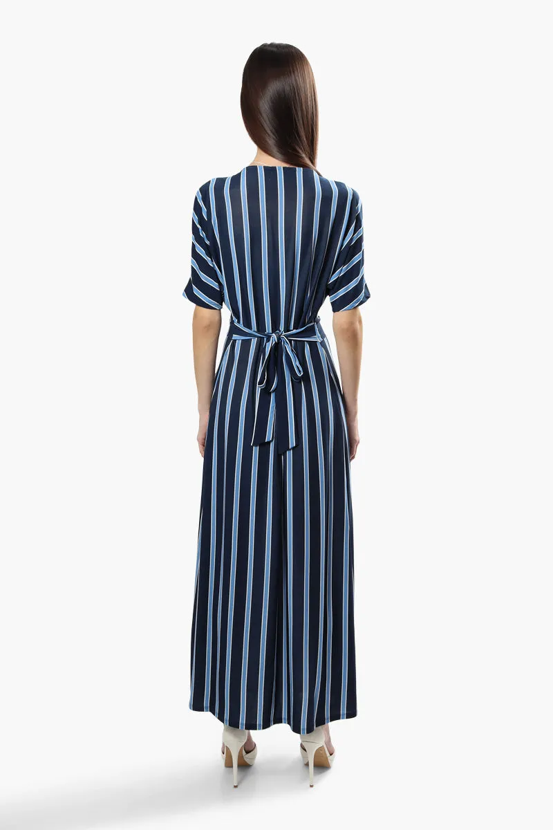 Beechers Brook Striped Crossover Maxi Dress - Navy sold by Fairweather product image thumbnail 4