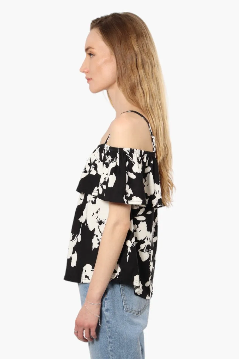 Beechers Brook Floral Pattern Flounce Tank Top - Black sold by Fairweather product image thumbnail 3