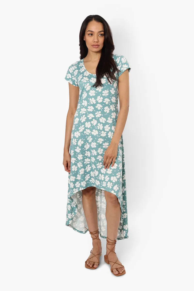 International INC Company Patterned High Low Maxi Dress - Teal sold by Fairweather product image thumbnail 2