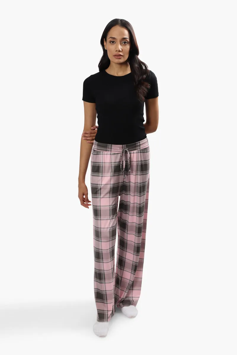 Cuddly Canuckies Plaid Print Pajama Pants - Pink sold by Fairweather