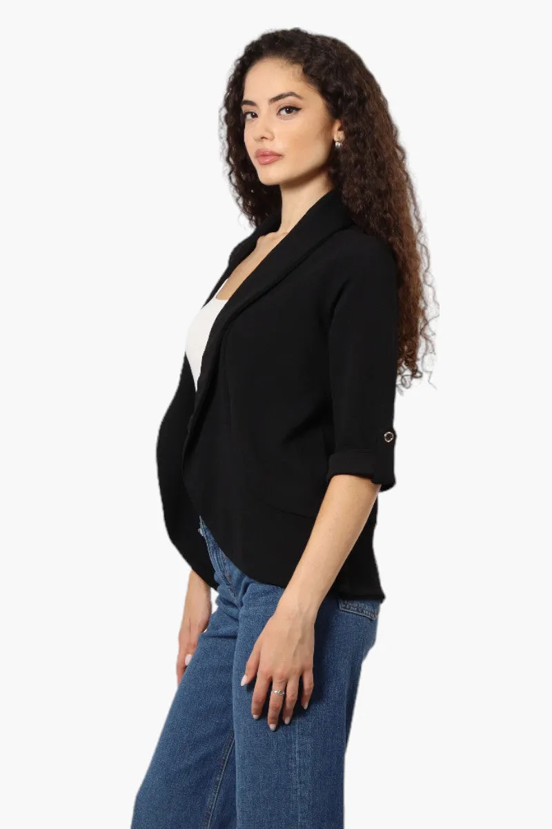 Impress Open Roll Up Sleeve Blazer - Black sold by Fairweather product image thumbnail 3