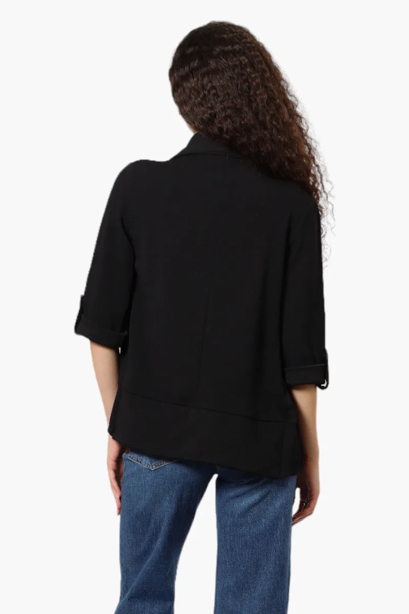 Impress Open Roll Up Sleeve Blazer - Black sold by Fairweather product image thumbnail 4