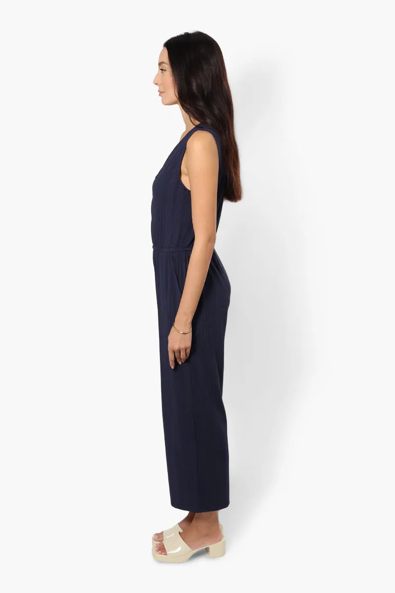 International INC Company Ribbed Front Zip Jumpsuit - Navy sold by Fairweather product image thumbnail 3