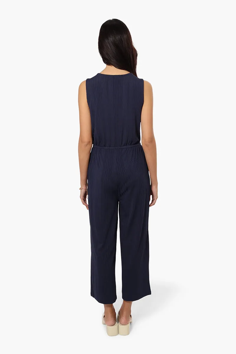 International INC Company Ribbed Front Zip Jumpsuit - Navy sold by Fairweather product image thumbnail 4