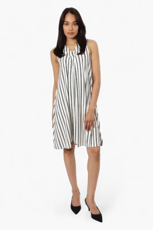 International INC Company Striped Front Knot Day Dress - Black sold by Fairweather