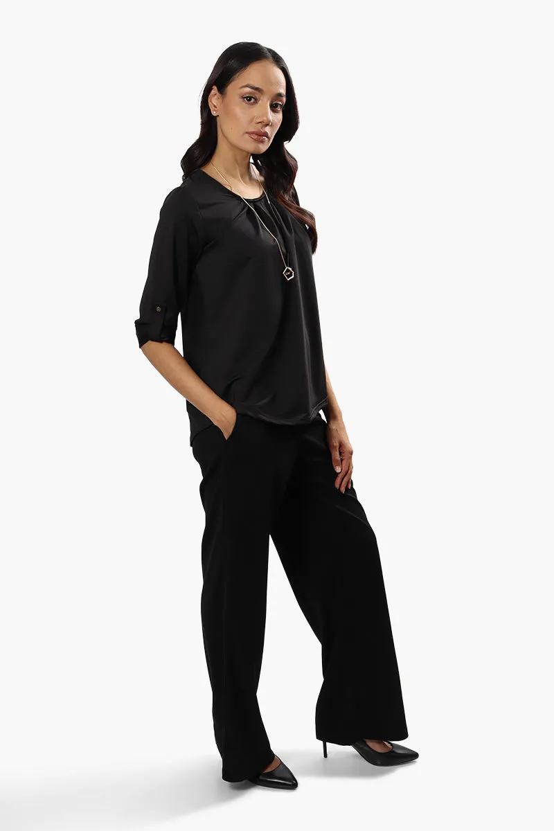 Beechers Brook Solid Roll Up Sleeve Blouse - Black sold by Fairweather product image thumbnail 2