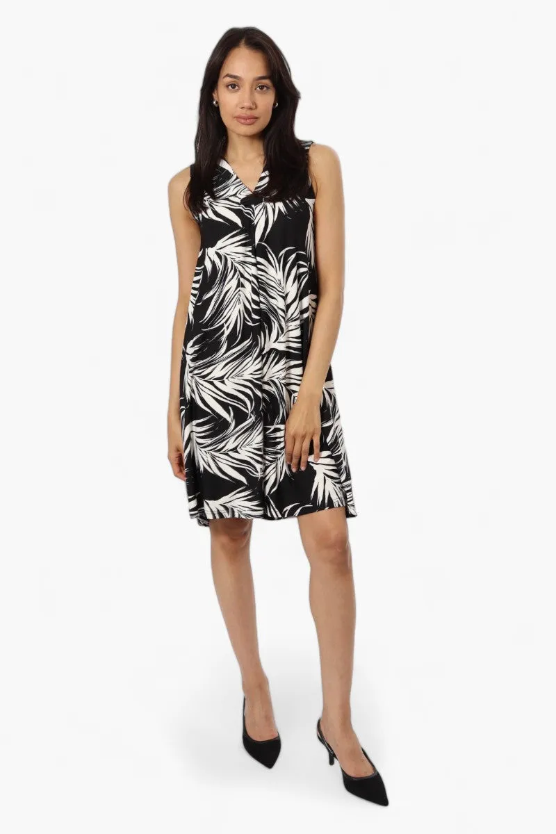 International INC Company Patterned Front Knot Day Dress - Black sold by Fairweather