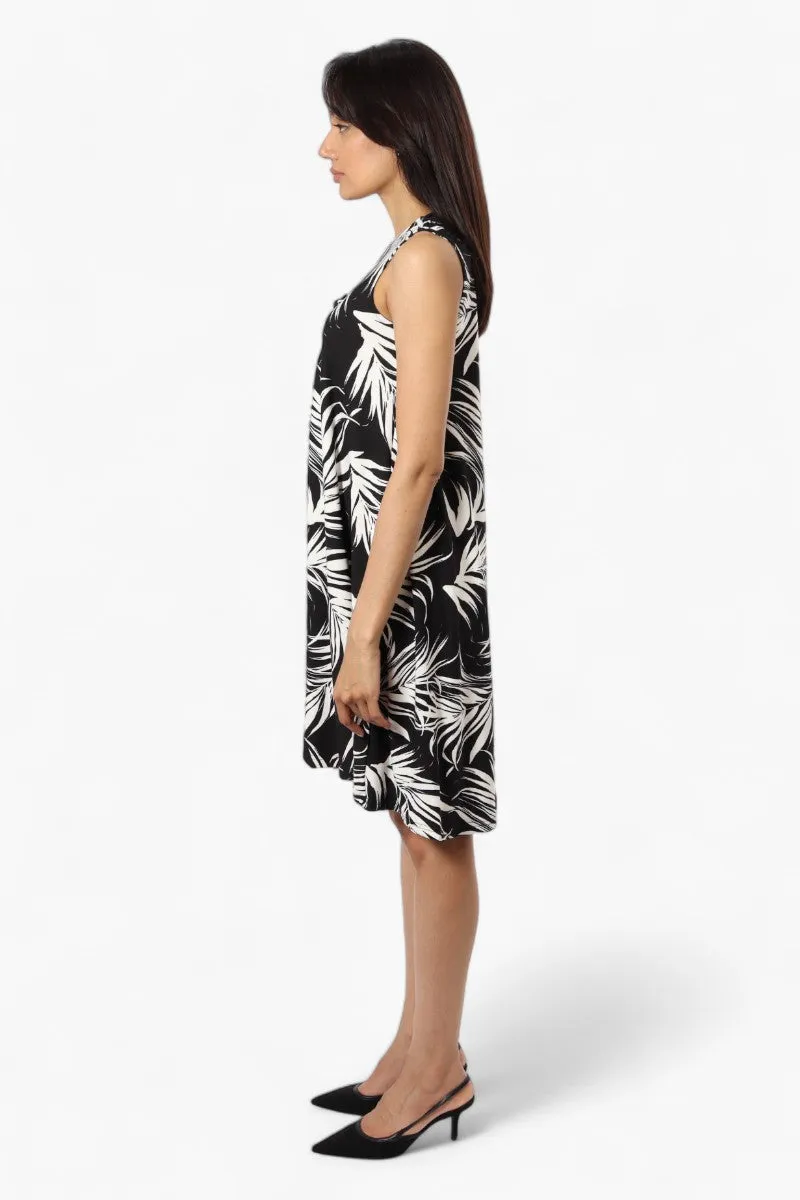 International INC Company Patterned Front Knot Day Dress - Black sold by Fairweather product image thumbnail 3