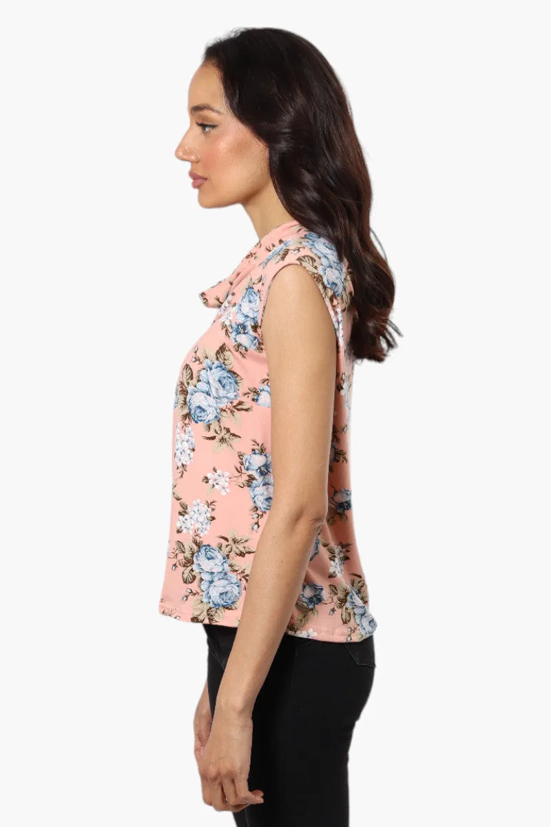 International INC Company Floral Tie Neck Cowl Tank Top - Peach sold by Fairweather product image thumbnail 3