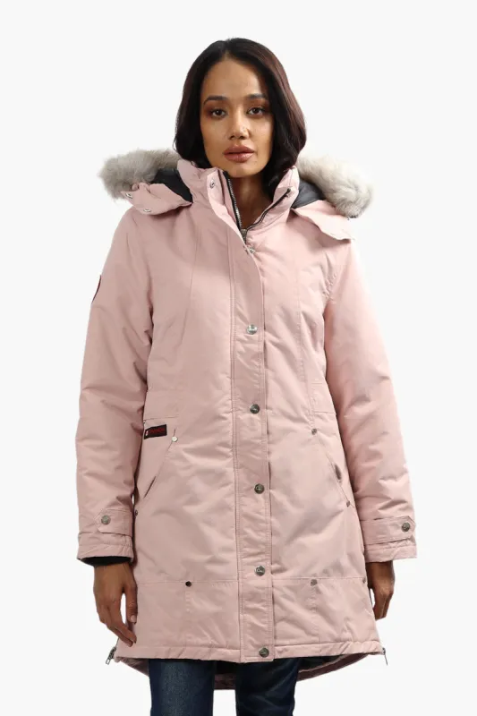 Canada Weather Gear Vegan Fur Hood Parka Jacket - Pink sold by Fairweather