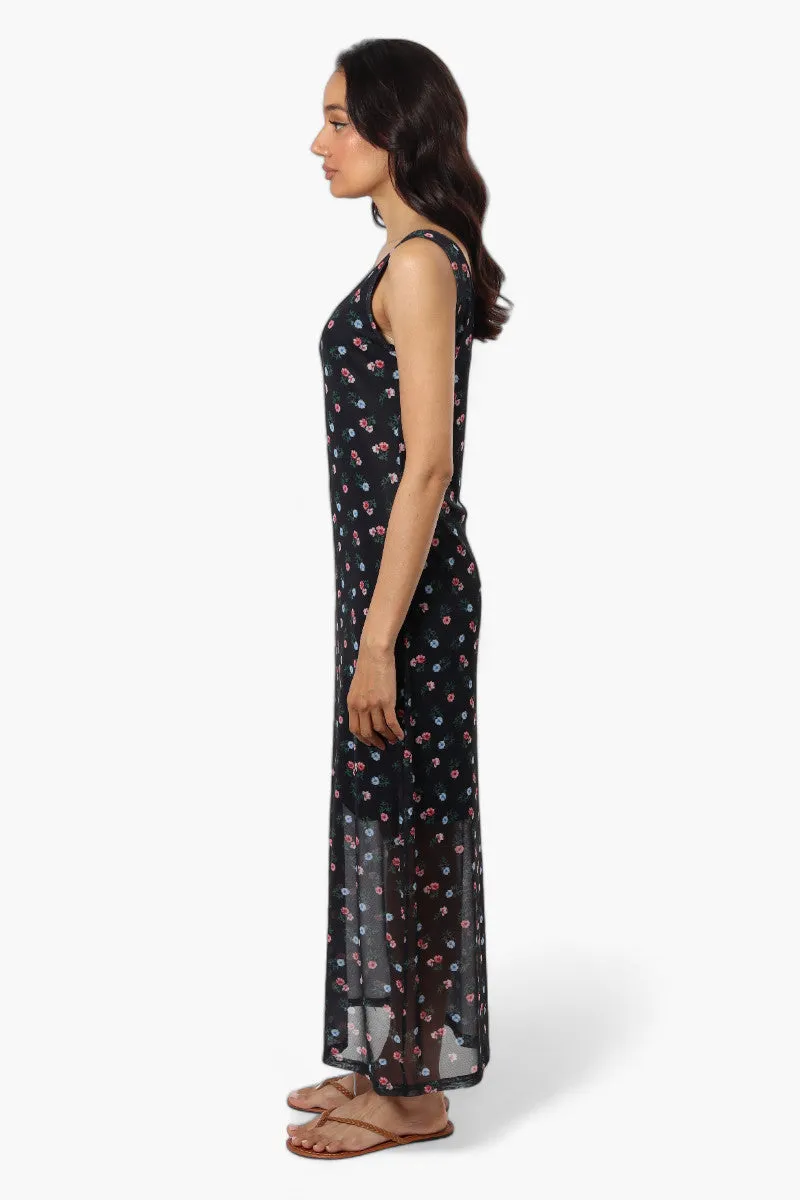 Majora Floral Mesh Maxi Dress - Black sold by Fairweather product image thumbnail 3