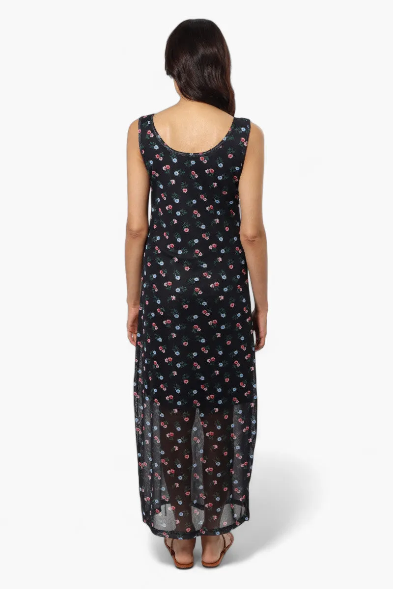 Majora Floral Mesh Maxi Dress - Black sold by Fairweather product image thumbnail 4