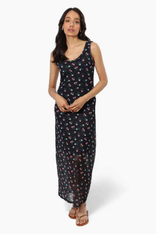 Majora Floral Mesh Maxi Dress - Black sold by Fairweather