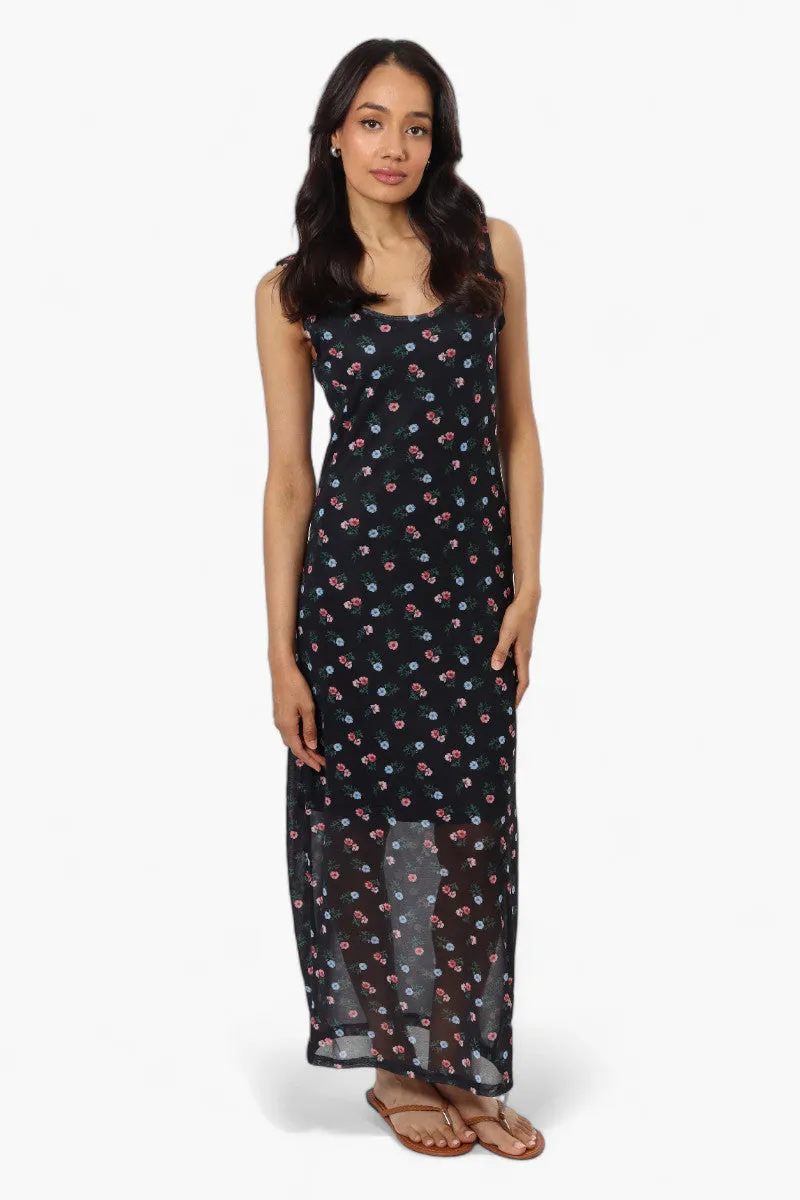 Majora Floral Mesh Maxi Dress - Black sold by Fairweather product image thumbnail 2