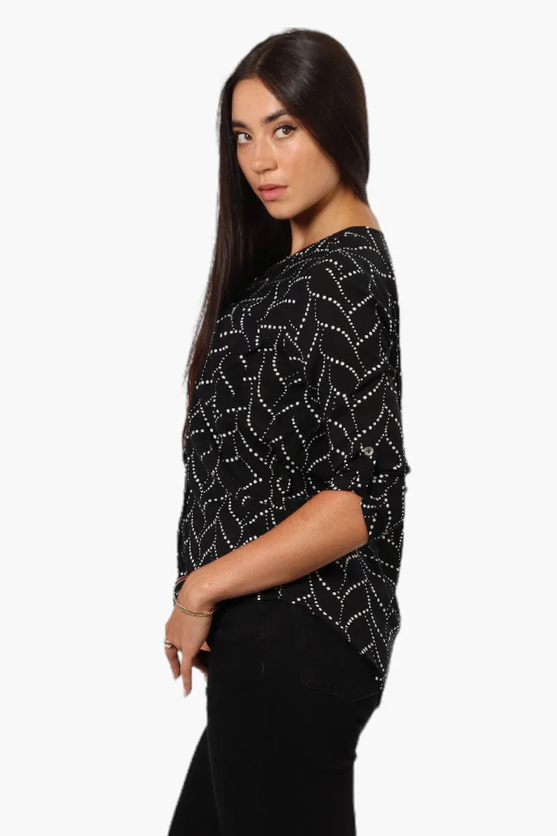 Beechers Brook Patterned Roll Up Sleeve Shirt - Black sold by Fairweather product image thumbnail 3