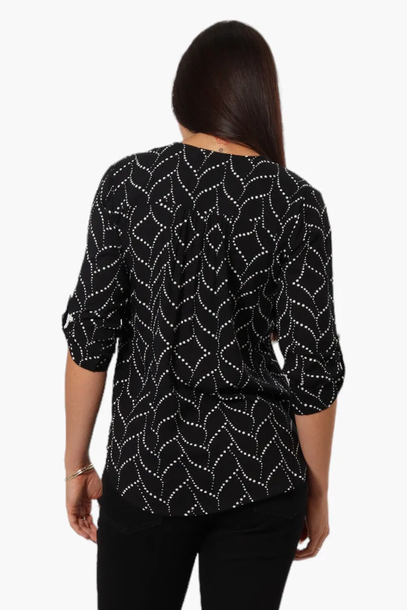 Beechers Brook Patterned Roll Up Sleeve Shirt - Black sold by Fairweather product image thumbnail 4