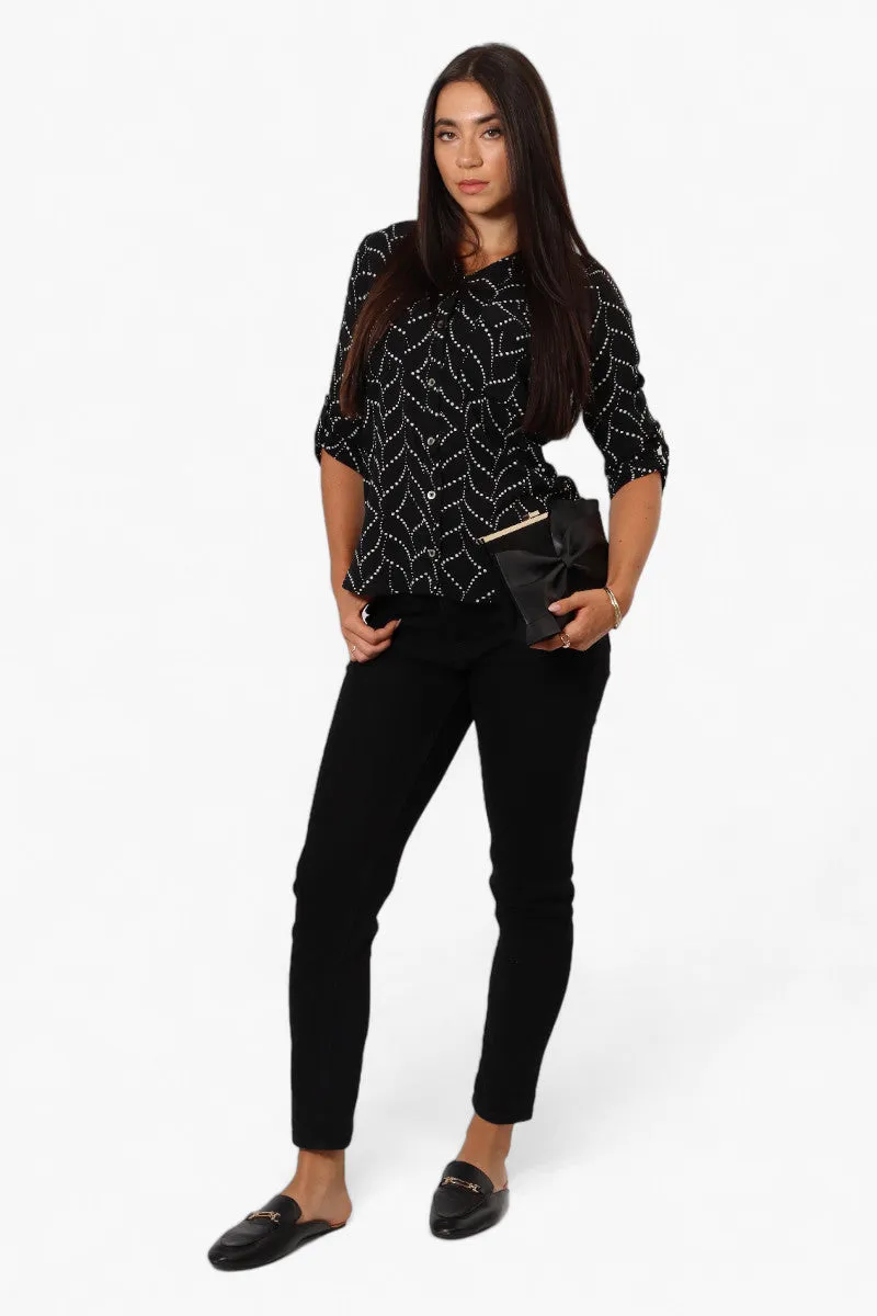 Beechers Brook Patterned Roll Up Sleeve Shirt - Black sold by Fairweather product image thumbnail 2